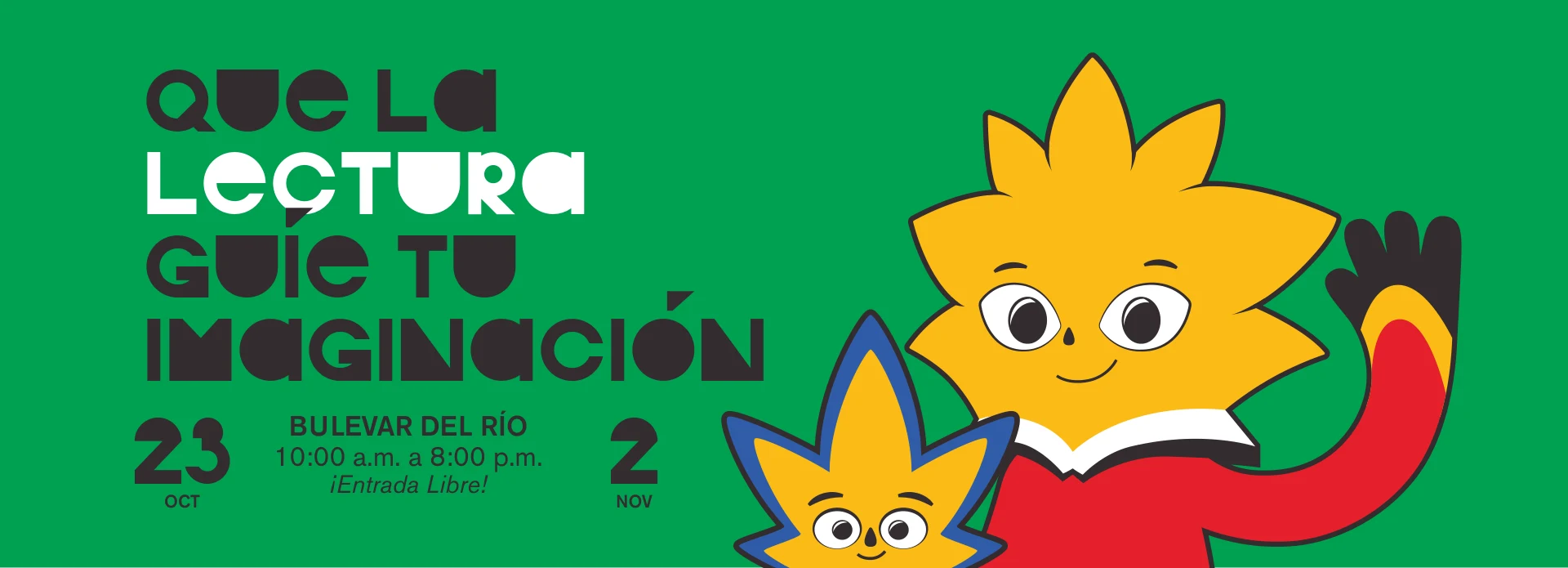 Que la lectura guíe tu imaginación. Fili y Ali, mascotas de CaliLee 2026.